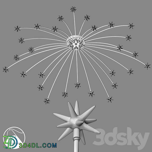 LampsShop.ru PL3019 Chandelier Gypsophila Ceiling lamp 3D Models 3DSKY