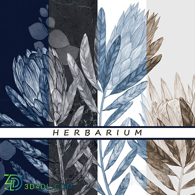 Designer wallpaper HERBARIUM pack 2 3D Models 3DSKY