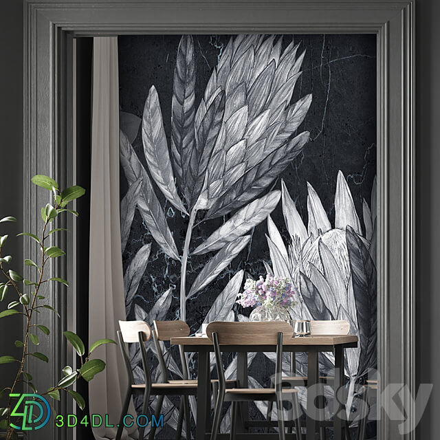 Designer wallpaper HERBARIUM pack 2 3D Models 3DSKY