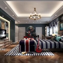 3D66 2016 American Style Bedroom 1093 E001 
