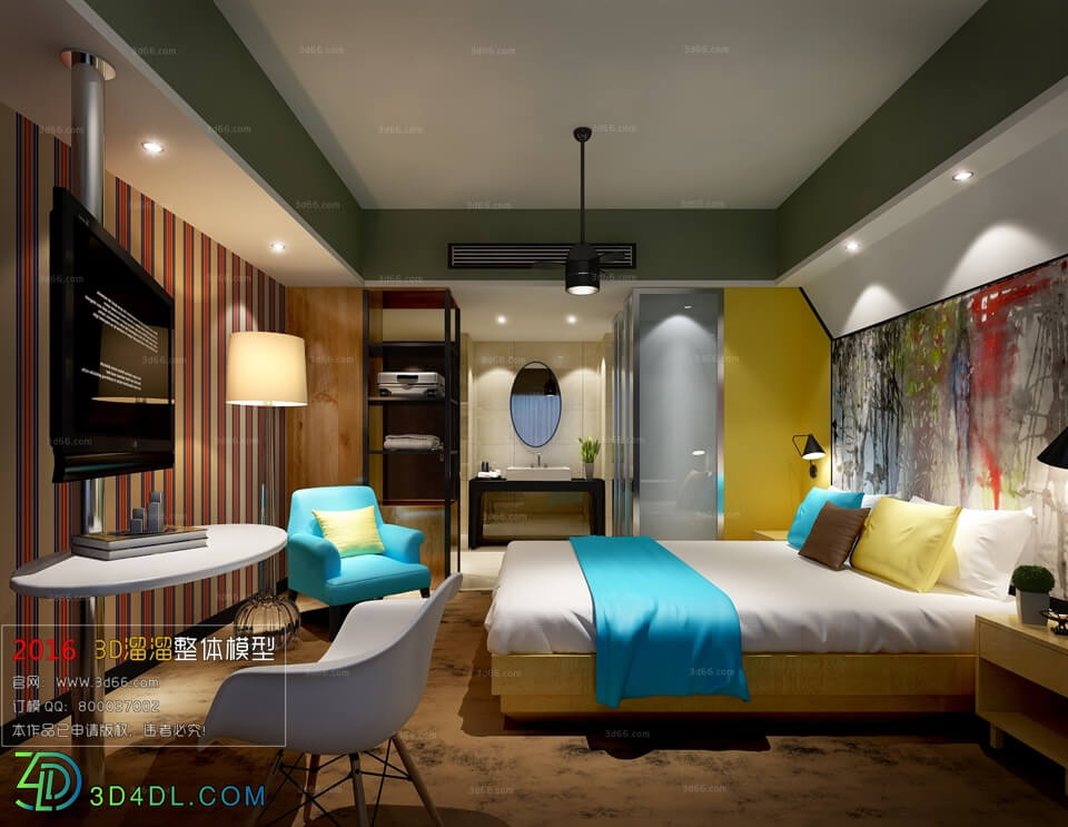 3D66 2016 American Style Bedroom Hotel 1849 E001