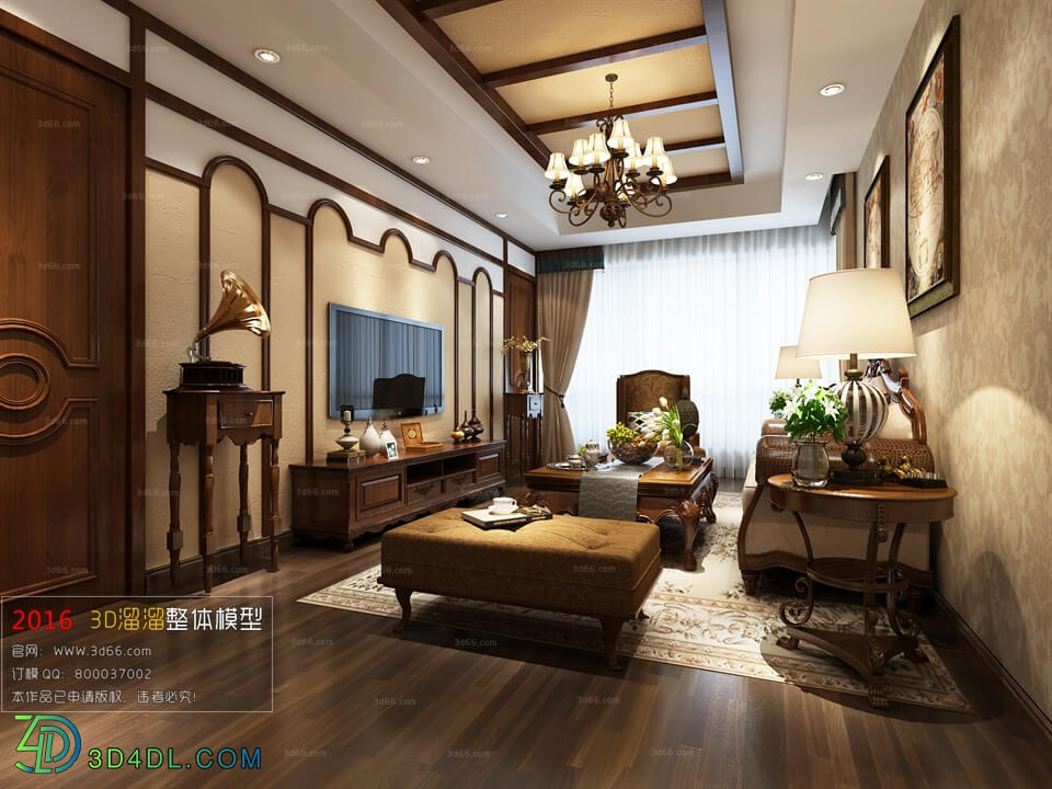 3D66 2016 American Style Living Room Space 700 E009