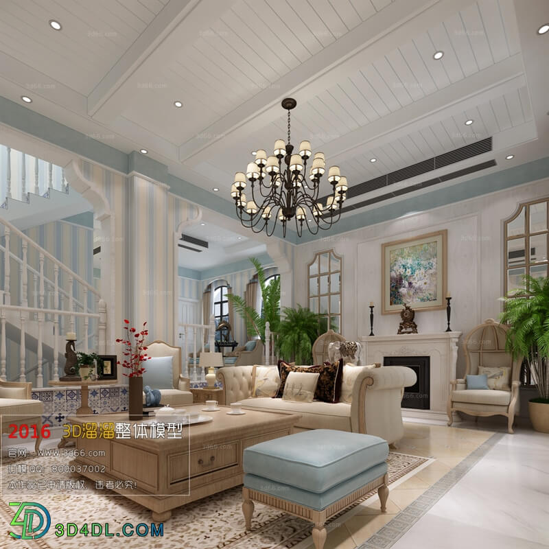 3D66 2016 American Style Living Room Space 702 E011