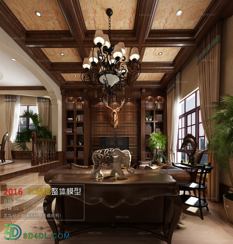 3D66 2016 American Style Living Room Space 703 E012