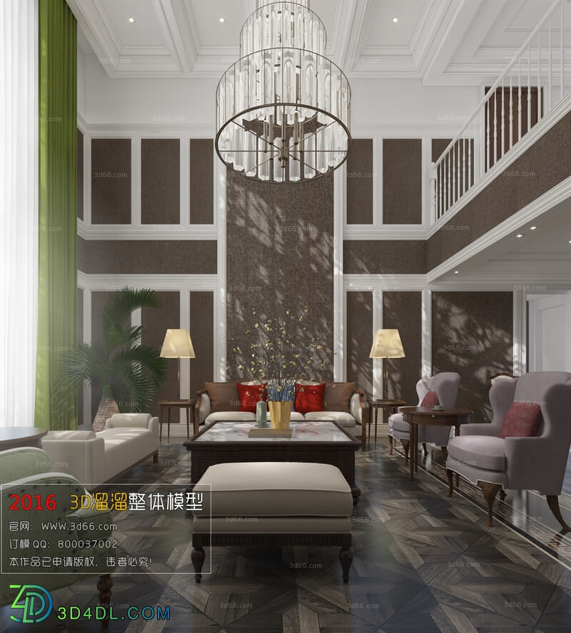 3D66 2016 American Style Living Room Space 714 E023