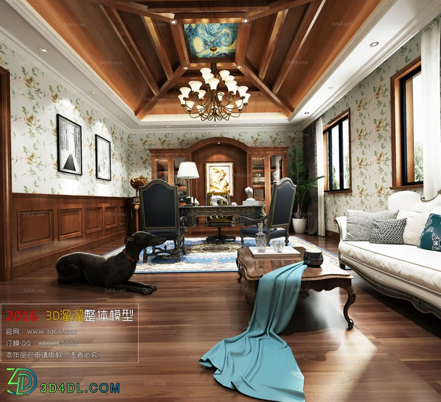 3D66 2016 American Style Study Room 1240 E003