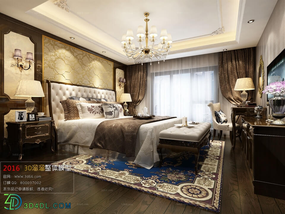 3D66 2016 European Style Bedroom Hotel 1847 D002