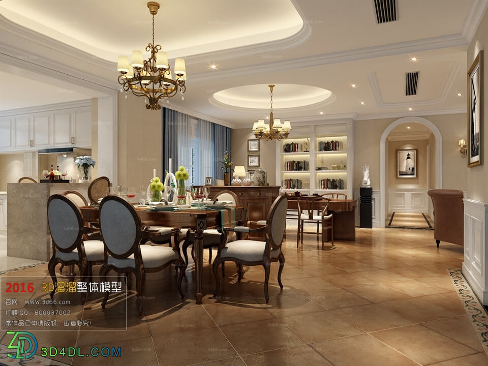 3D66 2016 European Style Dining Room 896 D010