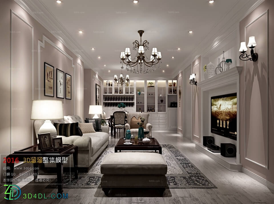 3D66 2016 European Style Living Room Space 652 D014