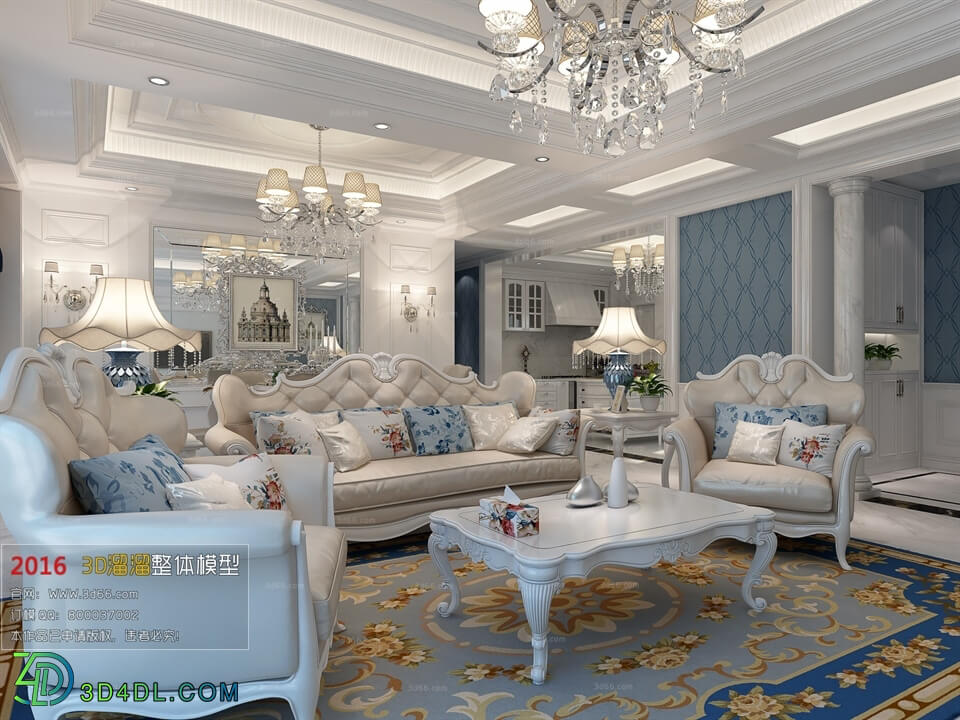 3D66 2016 European Style Living Room Space 664 D026