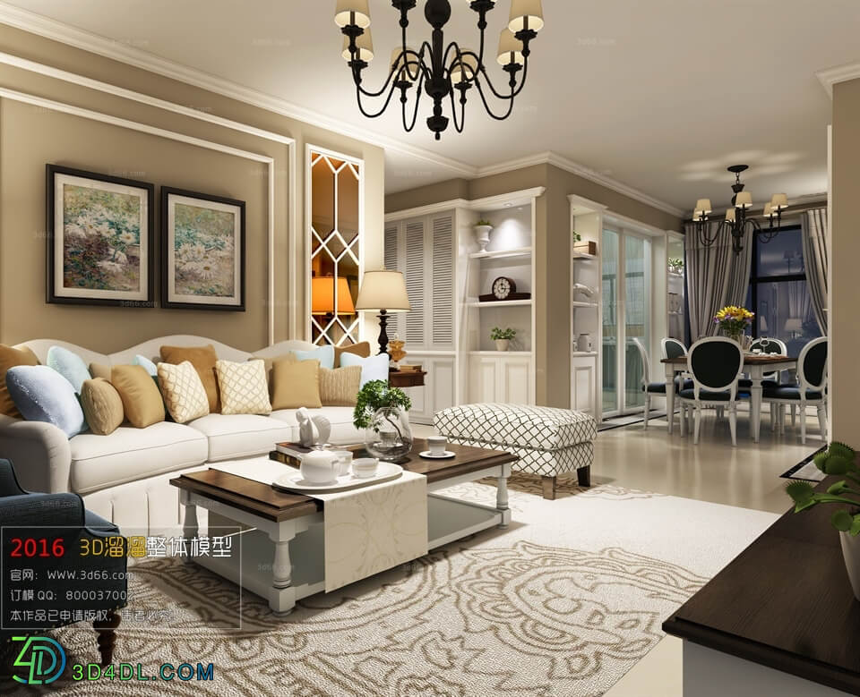 3D66 2016 European Style Living Room Space 674 D036