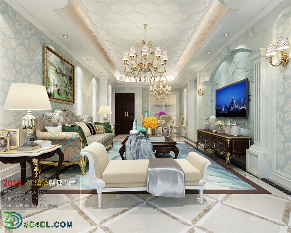 3D66 2016 European Style Living Room Space 675 D037