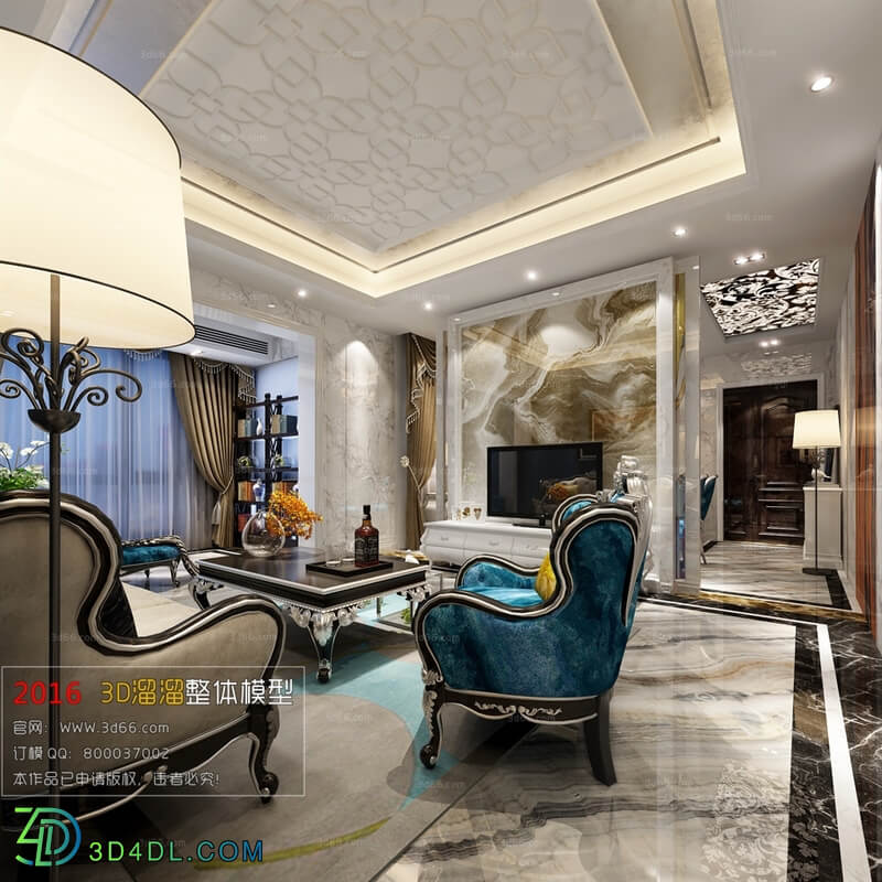 3D66 2016 European Style Living Room Space 678 D040