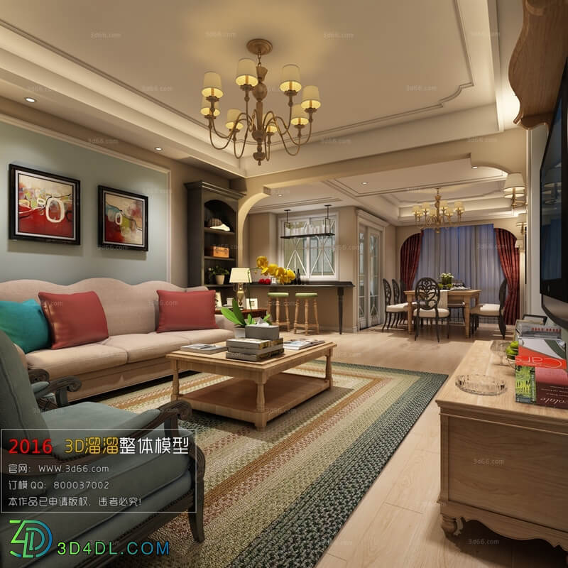 3D66 2016 European Style Living Room Space 684 D046