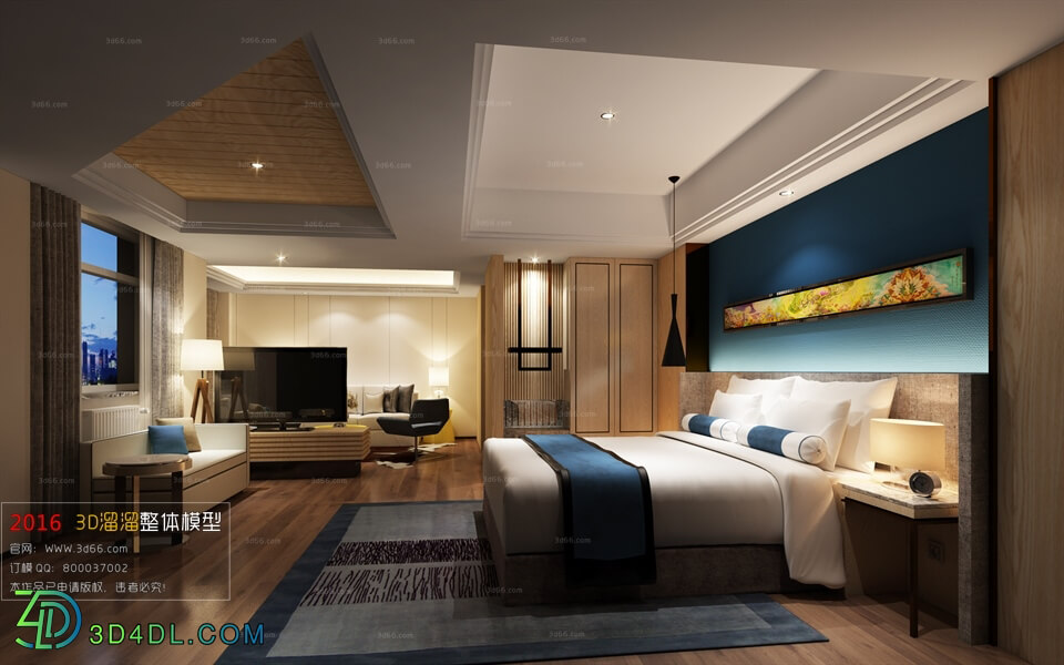 3D66 2016 Fusion Style Bedroom Hotel 1853 J001