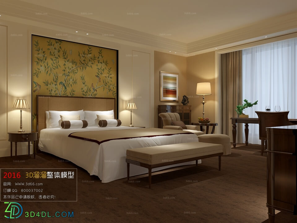 3D66 2016 Fusion Style Bedroom Hotel 1861 J009