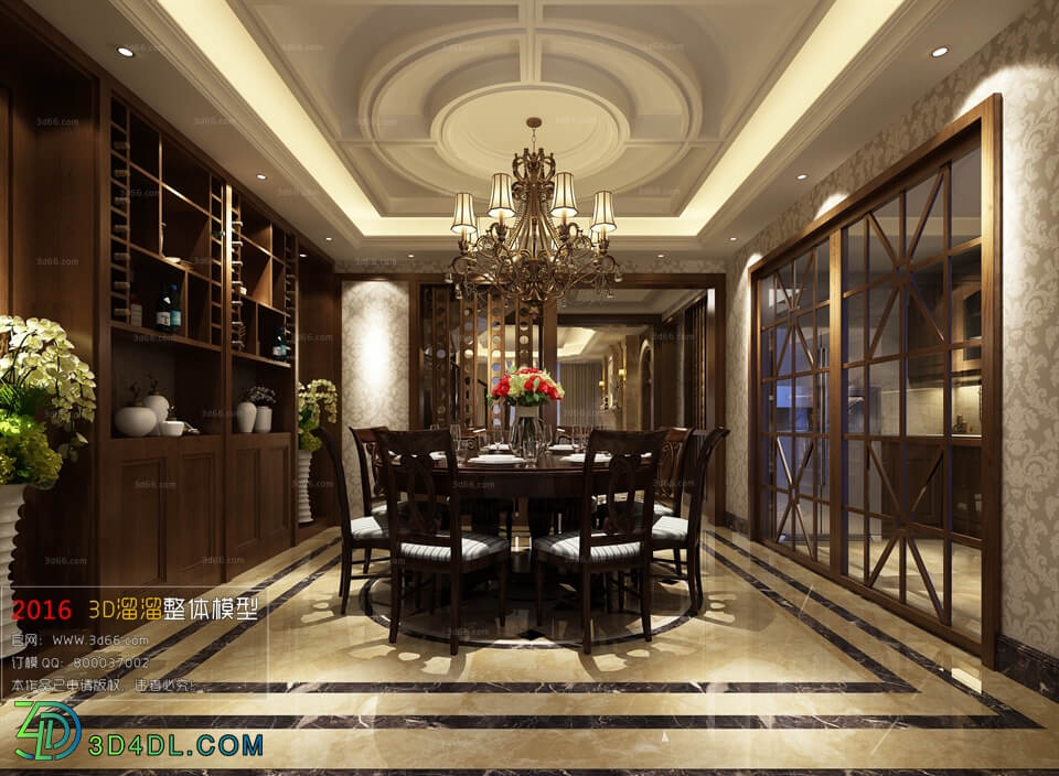 3D66 2016 Fusion Style Dining Room 925 J006