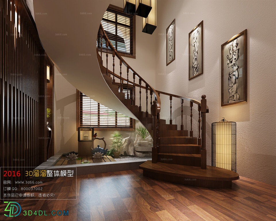 3D66 2016 Fusion Style Hall Stairs 1314 J003