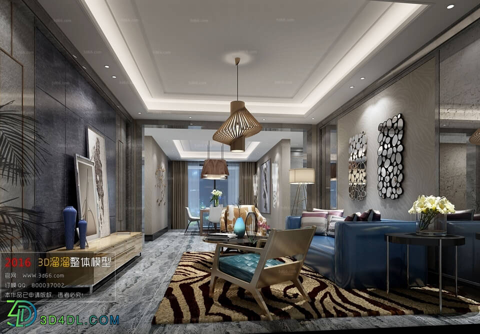 3D66 2016 Fusion Style Living Room Space 743 J004