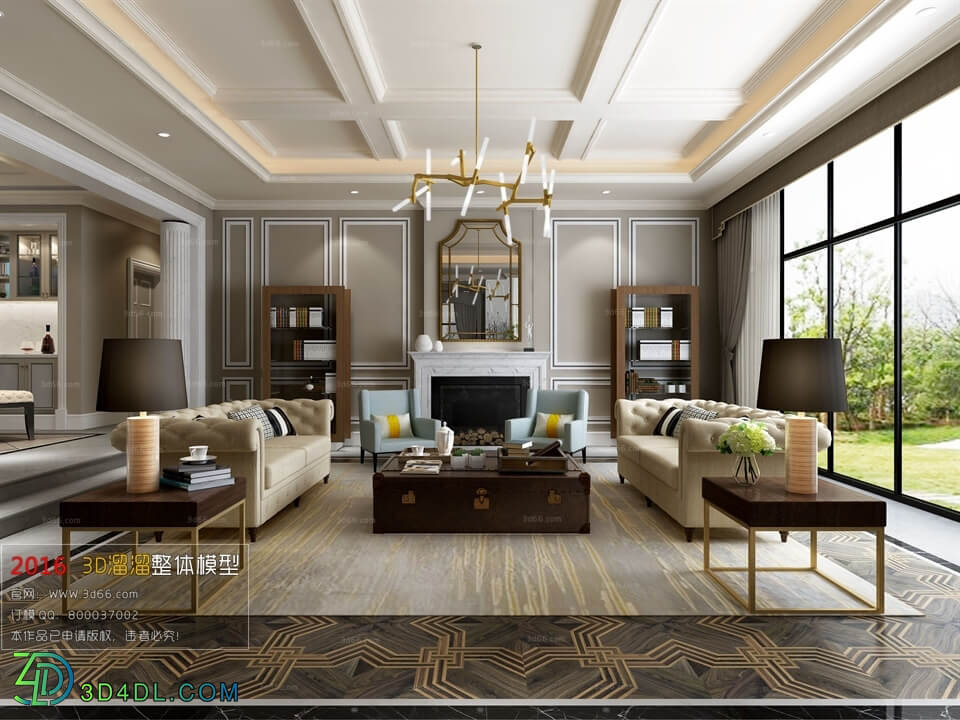 3D66 2016 Fusion Style Living Room Space 745 J006