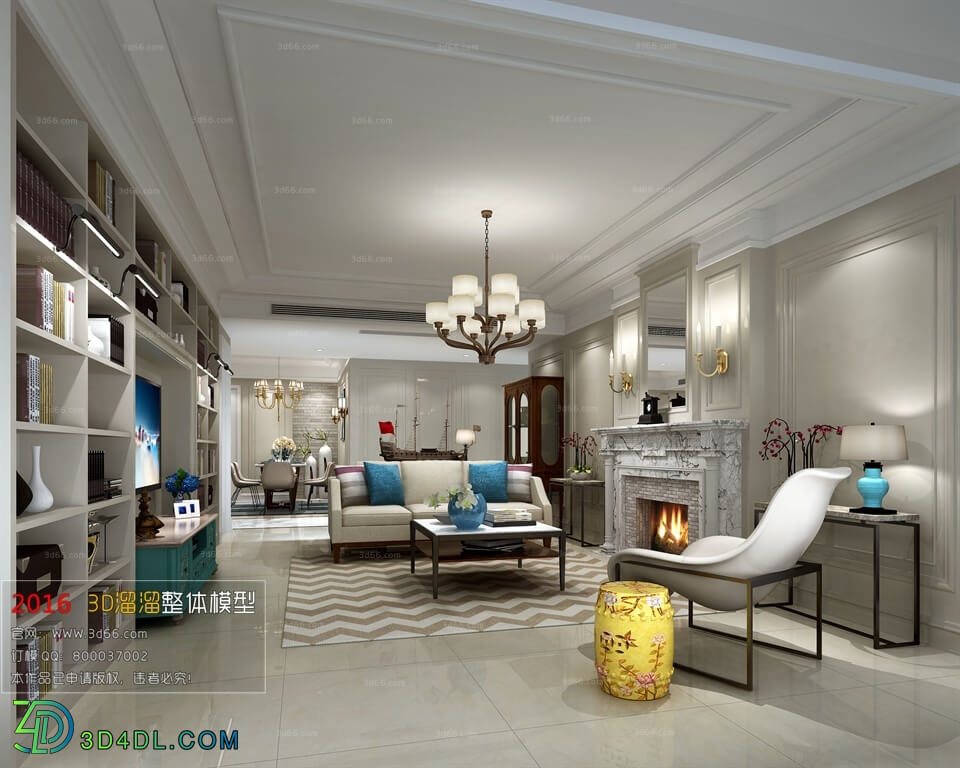 3D66 2016 Fusion Style Living Room Space 749 J010