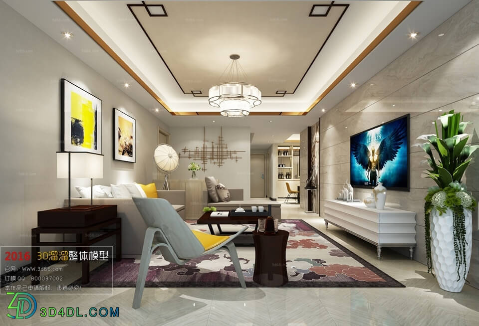 3D66 2016 Fusion Style Living Room Space 760 J021