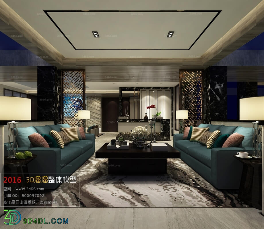 3D66 2016 Fusion Style Living Room Space 761 J022