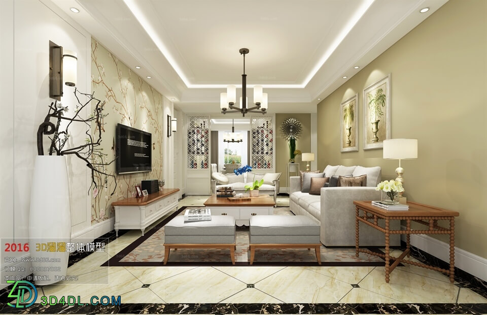 3D66 2016 Fusion Style Living Room Space 762 J023