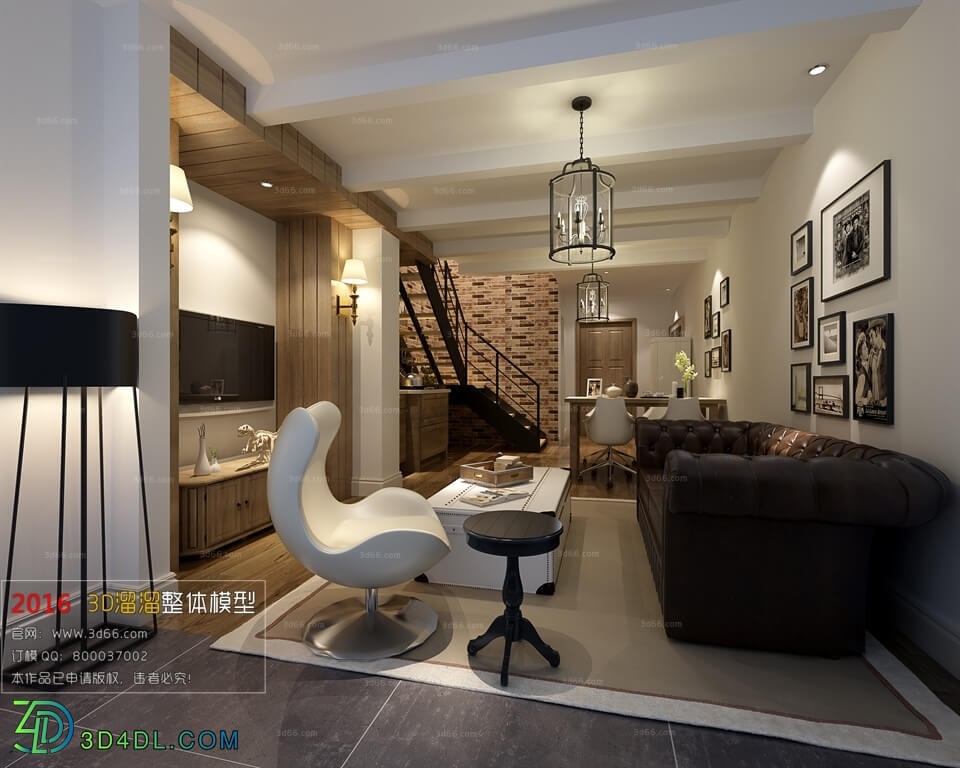3D66 2016 Fusion Style Living Room Space 765 J026