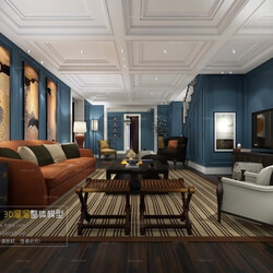 3D66 2016 Fusion Style Living Room Space 773 J034 