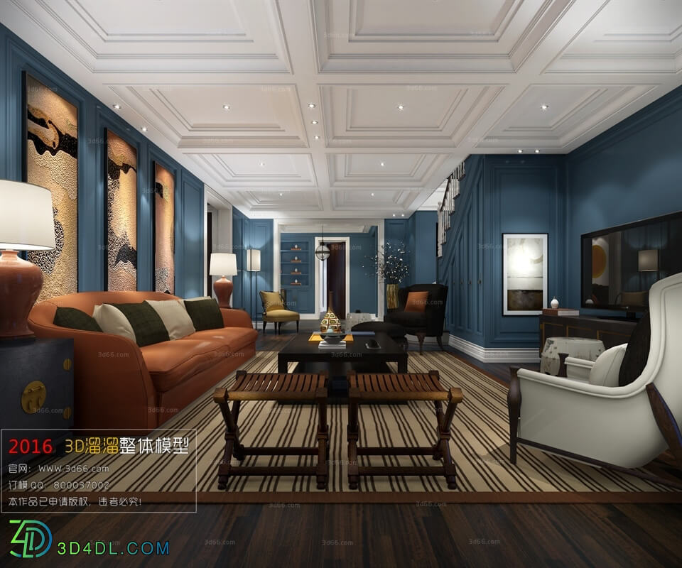 3D66 2016 Fusion Style Living Room Space 773 J034