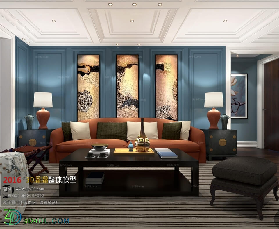 3D66 2016 Fusion Style Living Room Space 773 J034