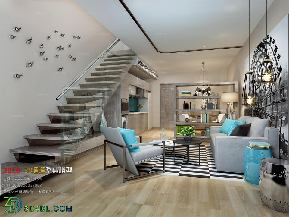 3D66 2016 Fusion Style Living Room Space 787 J048