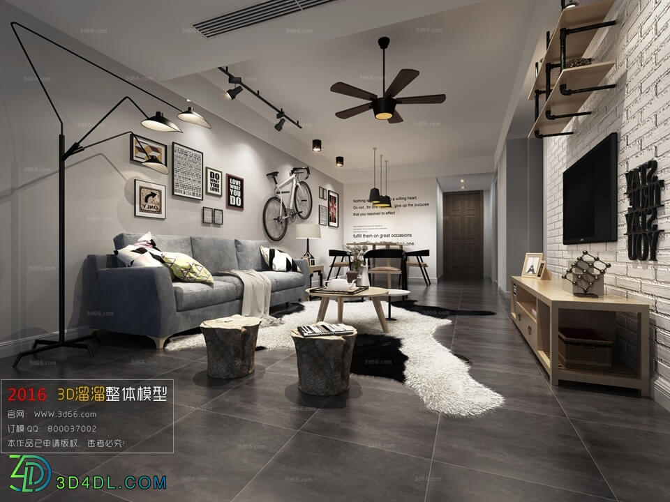 3D66 2016 Fusion Style Living Room Space 790 J051