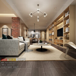 3D66 2016 Fusion Style Living Room Space 792 J053 