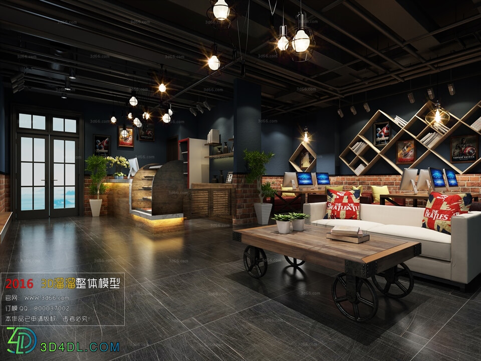 3D66 2016 Industrial Style Coffee Shop 2026 H008
