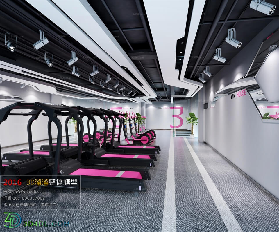 3D66 2016 Industrial Style Gym Room 2021 H003