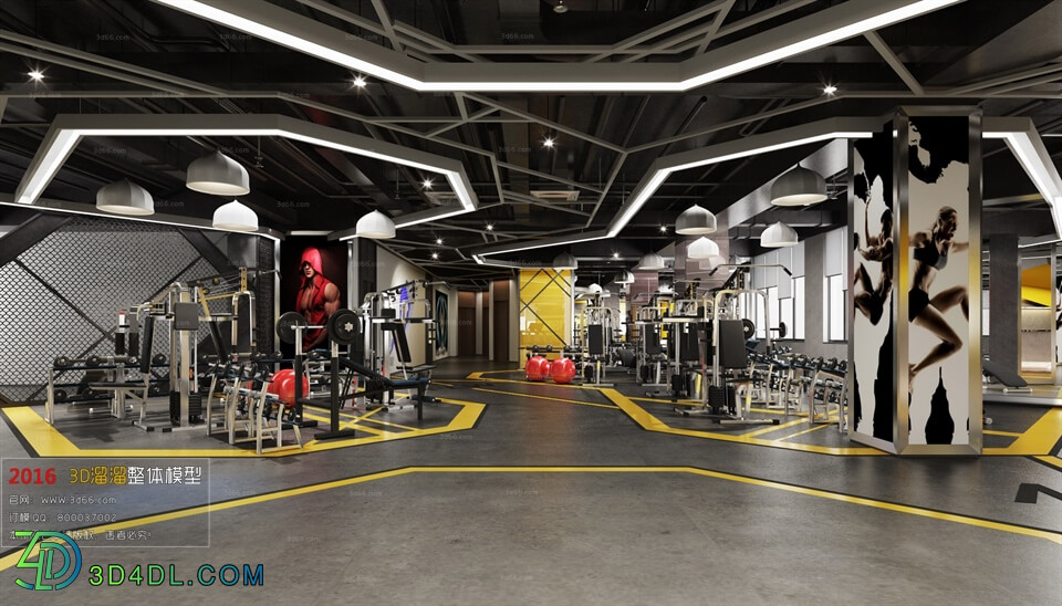 3D66 2016 Industrial Style Gym Room 2022 H004