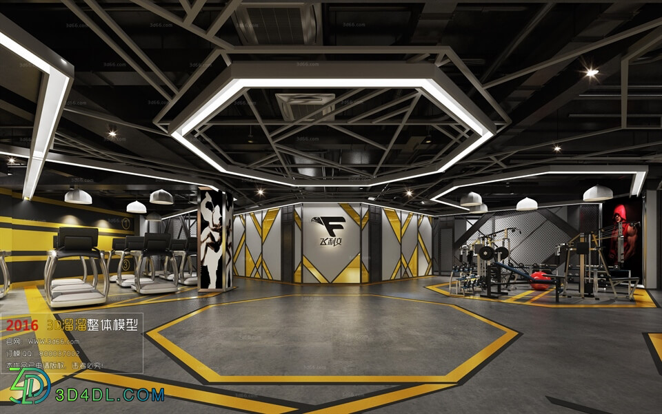 3D66 2016 Industrial Style Gym Room 2022 H004