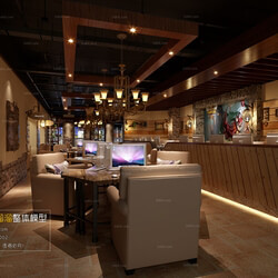 3D66 2016 Industrial Style Internet Cafe 2023 H005 