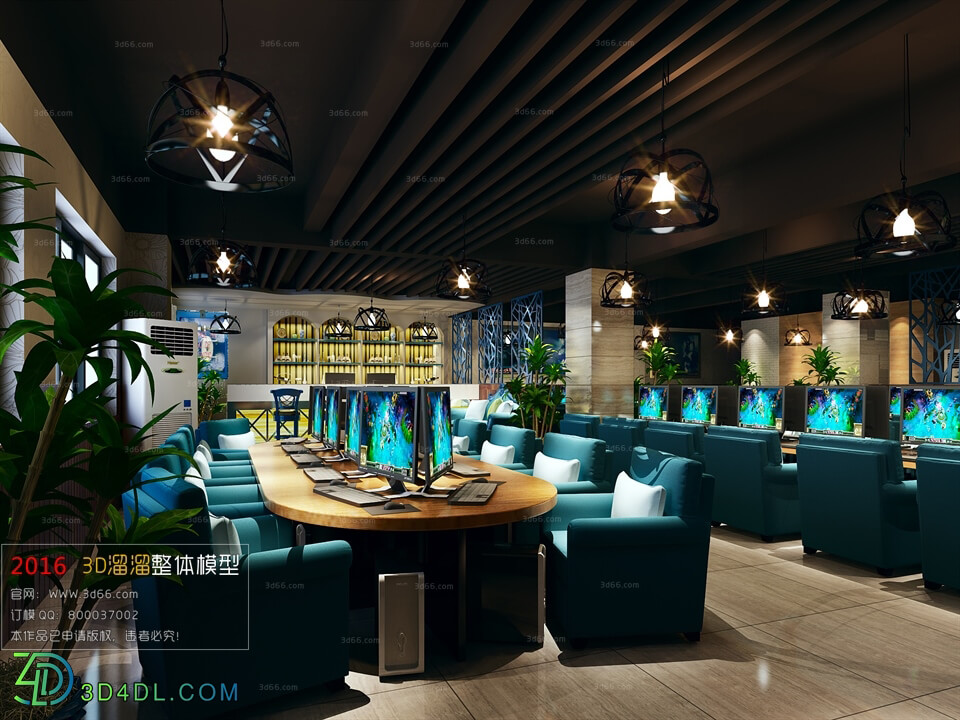 3D66 2016 Industrial Style Internet Cafe 2024 H006