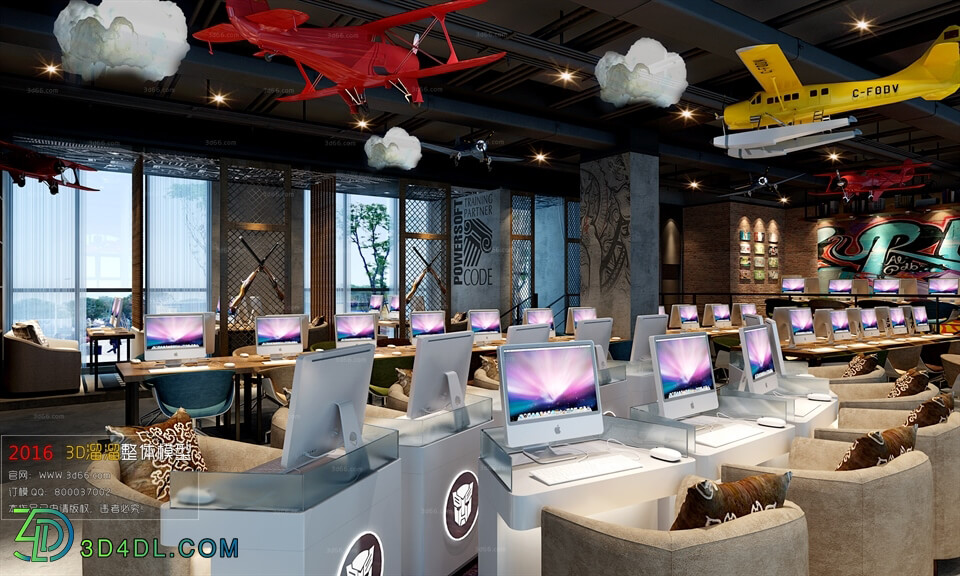 3D66 2016 Industrial Style Internet Cafe 2025 H007