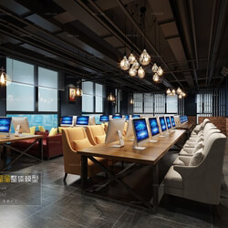 3D66 2016 Industrial Style Internet Cafe 2027 H009 