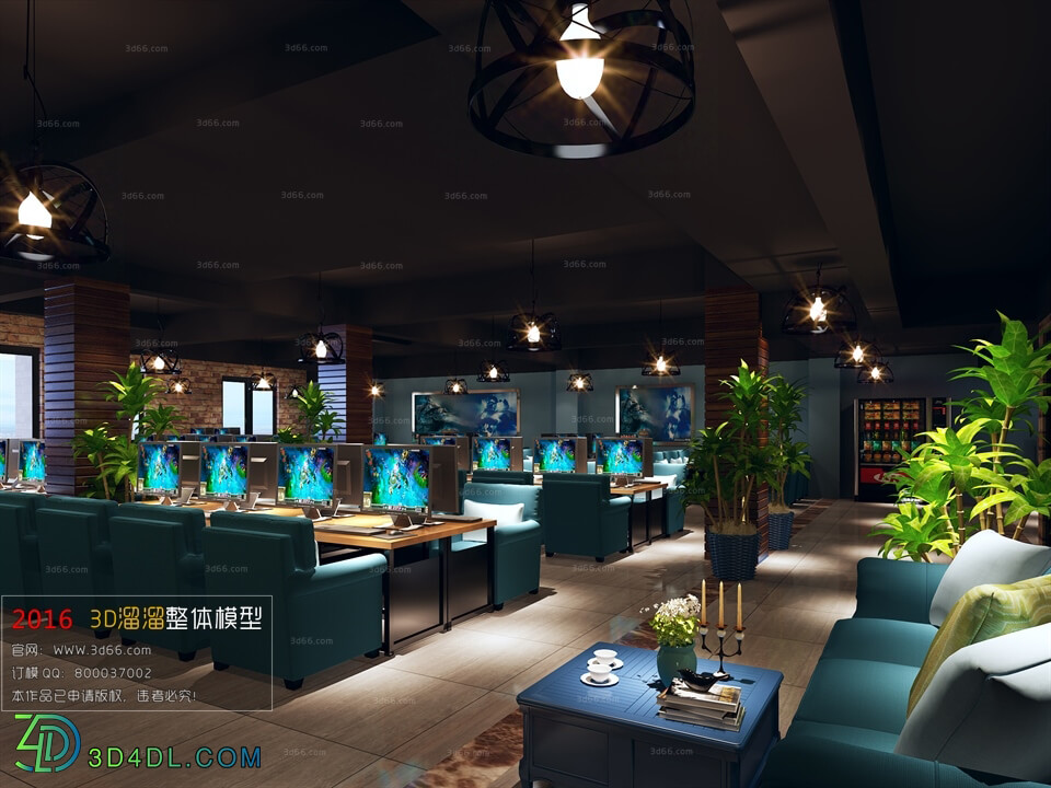 3D66 2016 Industrial Style Internet Cafe 2030 H012