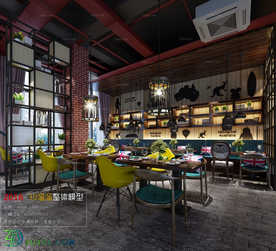 3D66 2016 Industrial Style Restaurant 1436 H009