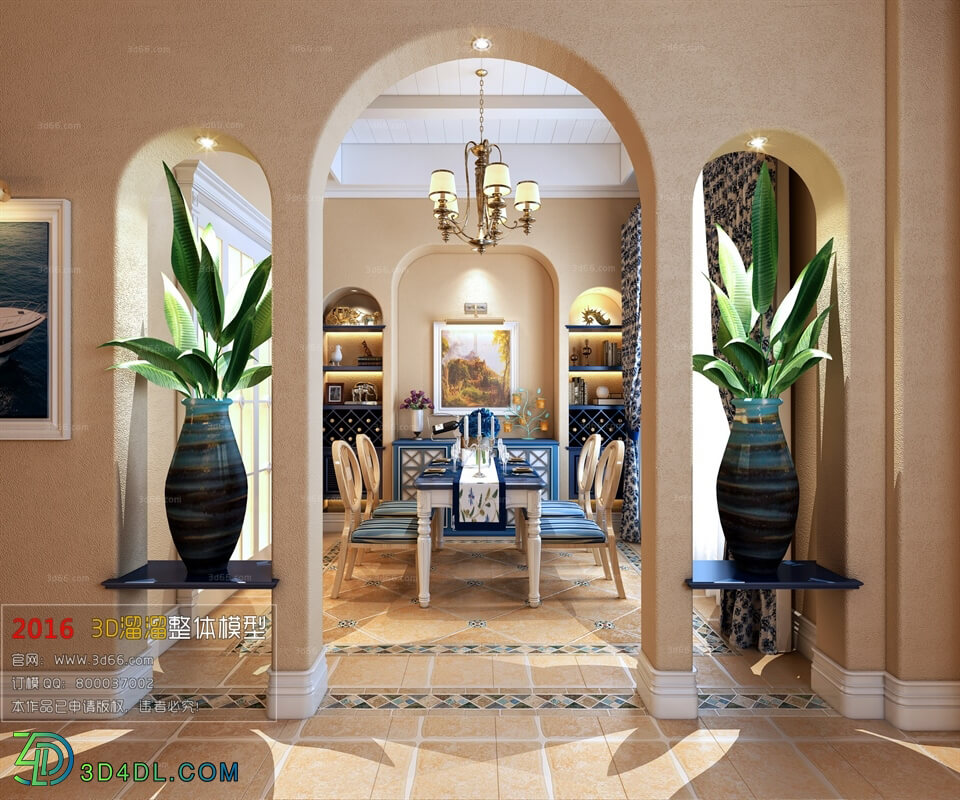 3D66 2016 Mediterranean Style Dining Room 914 G001