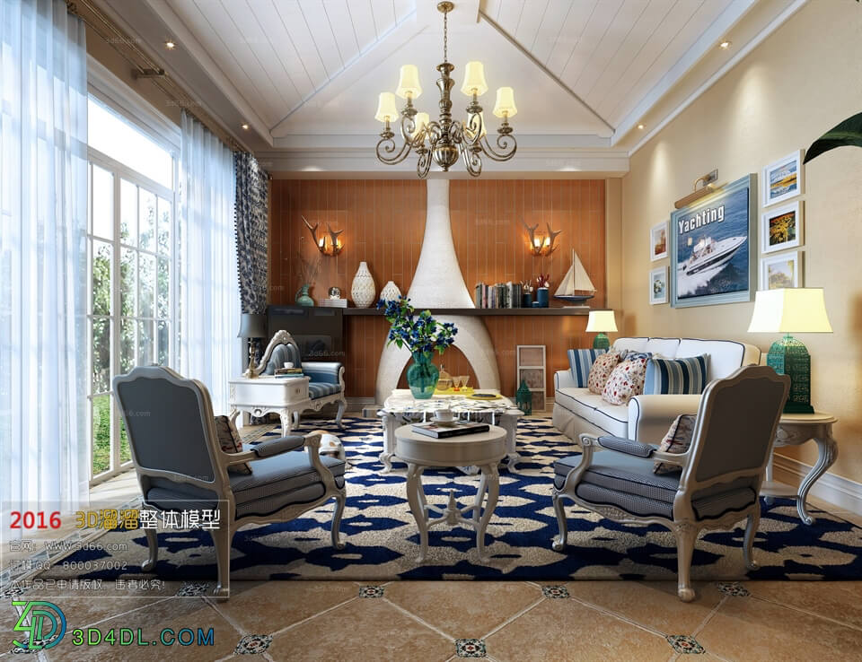 3D66 2016 Mediterranean Style Living Room Space 732 G004