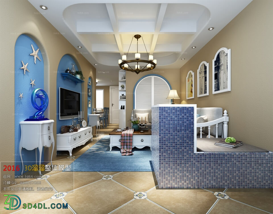 3D66 2016 Mediterranean Style Living Room Space 734 G006