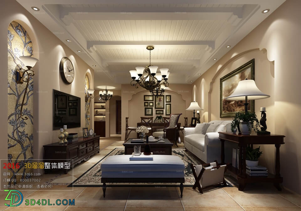 3D66 2016 Mediterranean Style Living Room Space 735 G007