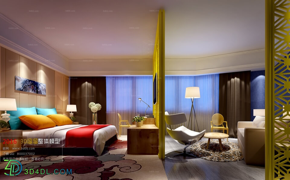 3D66 2016 Modern Style Bedroom Hotel 1796 A012